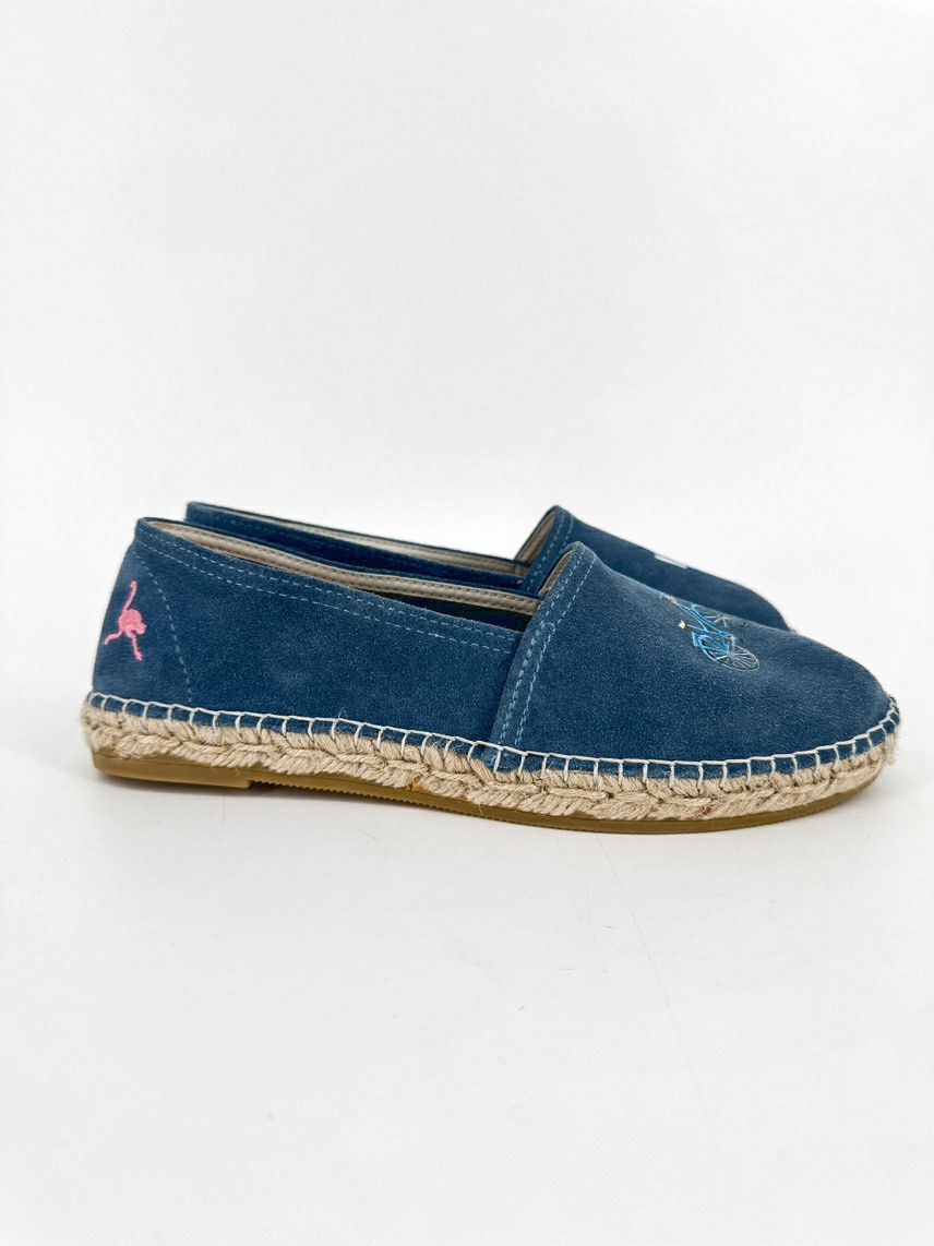 INKERMAN Size 39 Blue Suede Mackinac Island Espadrilles