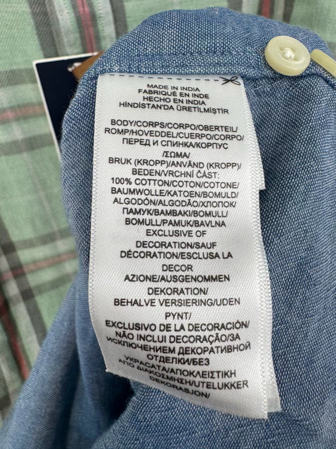 POLO RALPH LAUREN Size M Mint Plaid Long Sleeve Shirt NWT