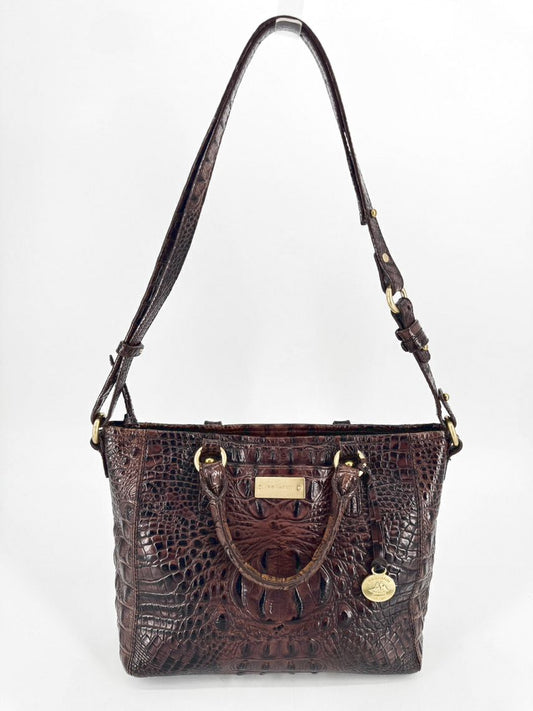 BRAHMIN Brown Embossed Leather Purse