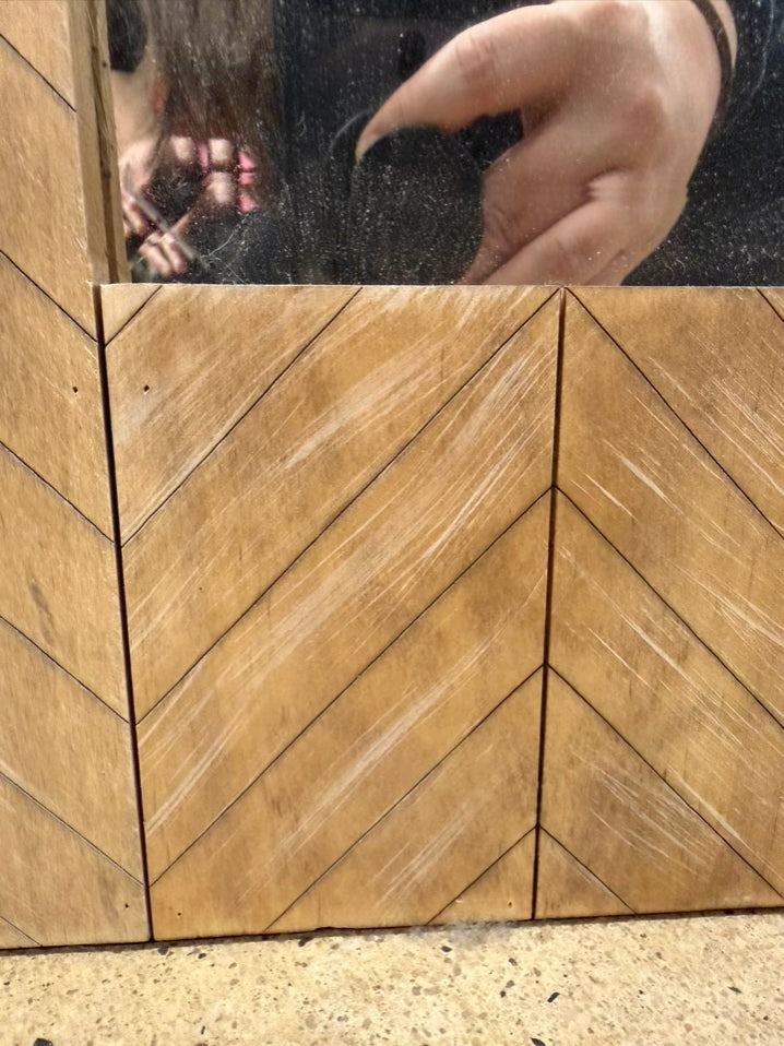 Natural Wood Beveled Mirror
