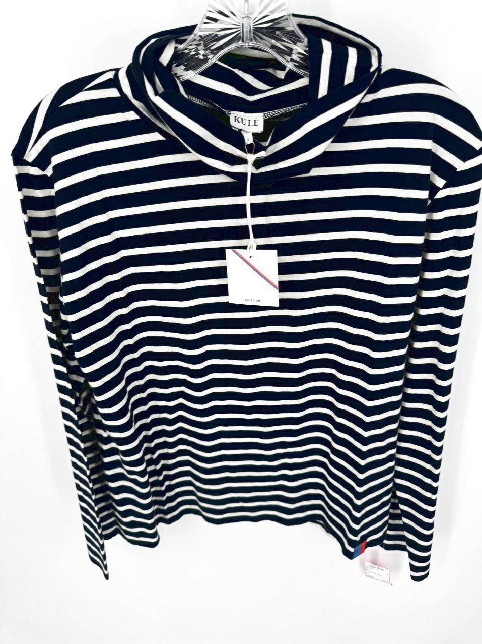 KULE Size L Navy & White Stripe Turtleneck NWT