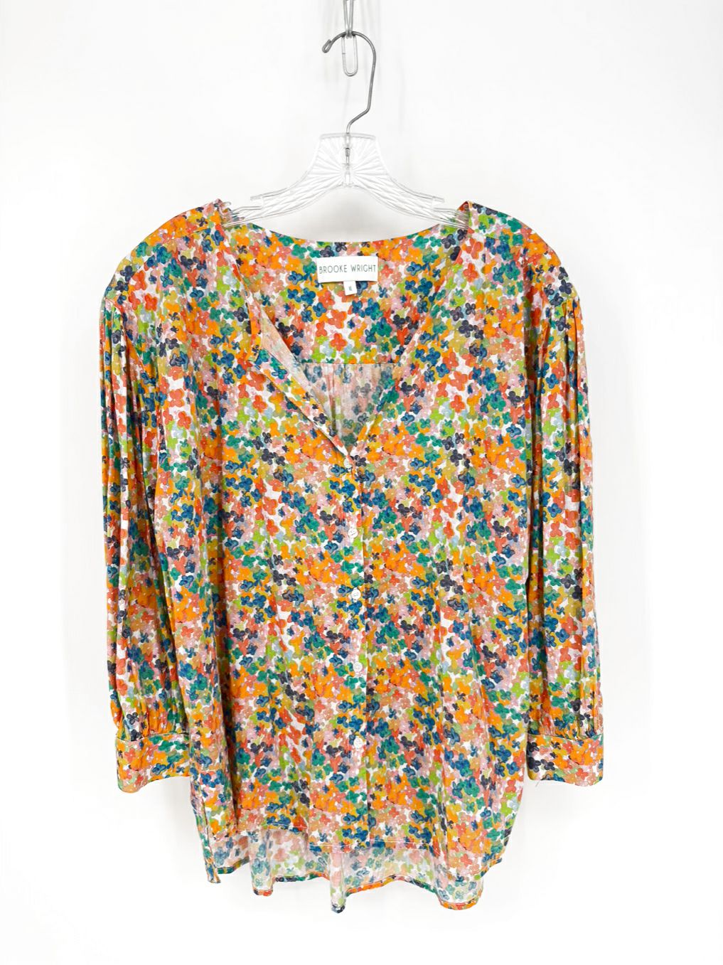 BROOKE WRIGHT Size XL Mustard Floral Blouse