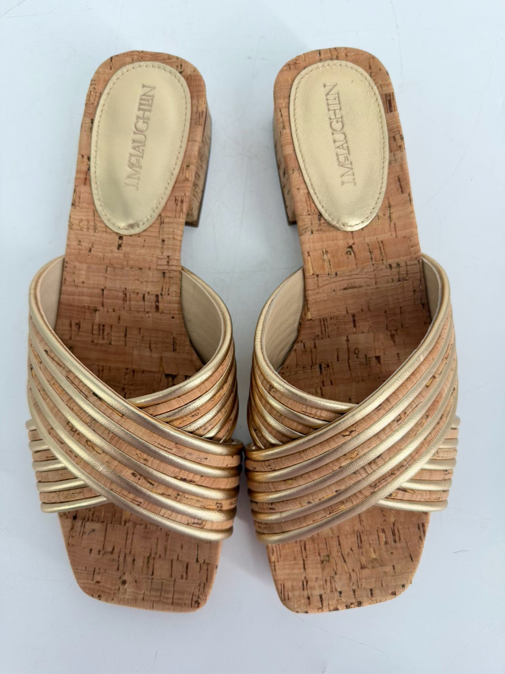 J MCLAUGHLIN Size 9 Gold Leather Sandals