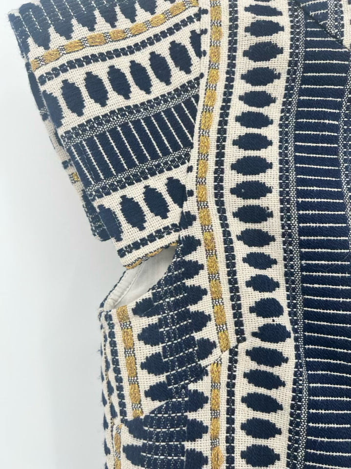 RENATA by RENATA GASPARIAN Size XS Navy & Gold Knit Top NWT