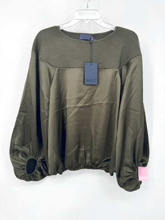 MINT Size M Dark Green Satin Knit Top NWT