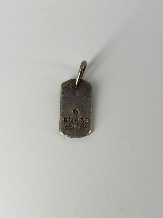 GUCCI Sterling Silver Dog Tag Charm
