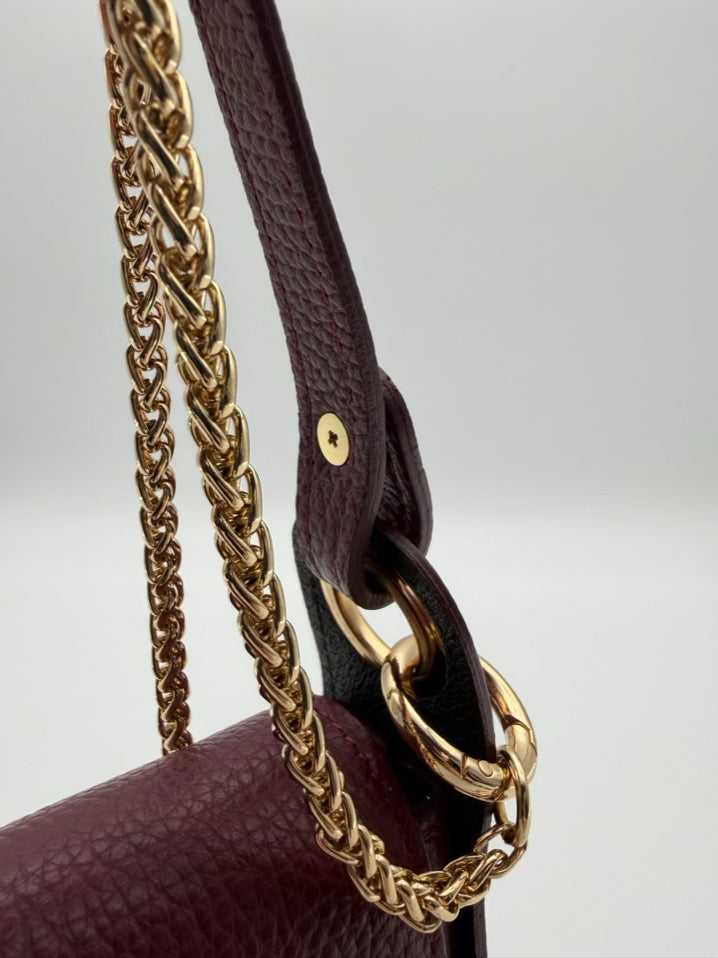 Burgundy Leather Bumblebee Crossbody Bag