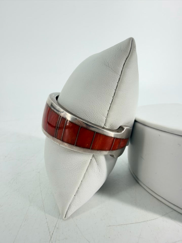 RAY TRACY STERLING SILVER Orange Spiny Oyster Shell Cuff
