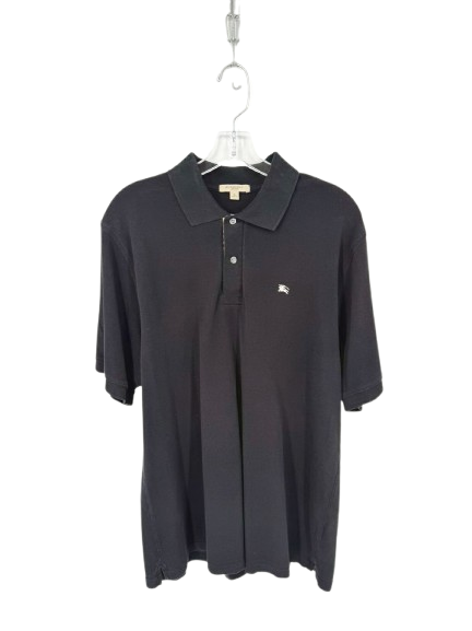 BURBERRY LONDON Nova Check Accent Size Men's L Black Short Sleeve Shirt