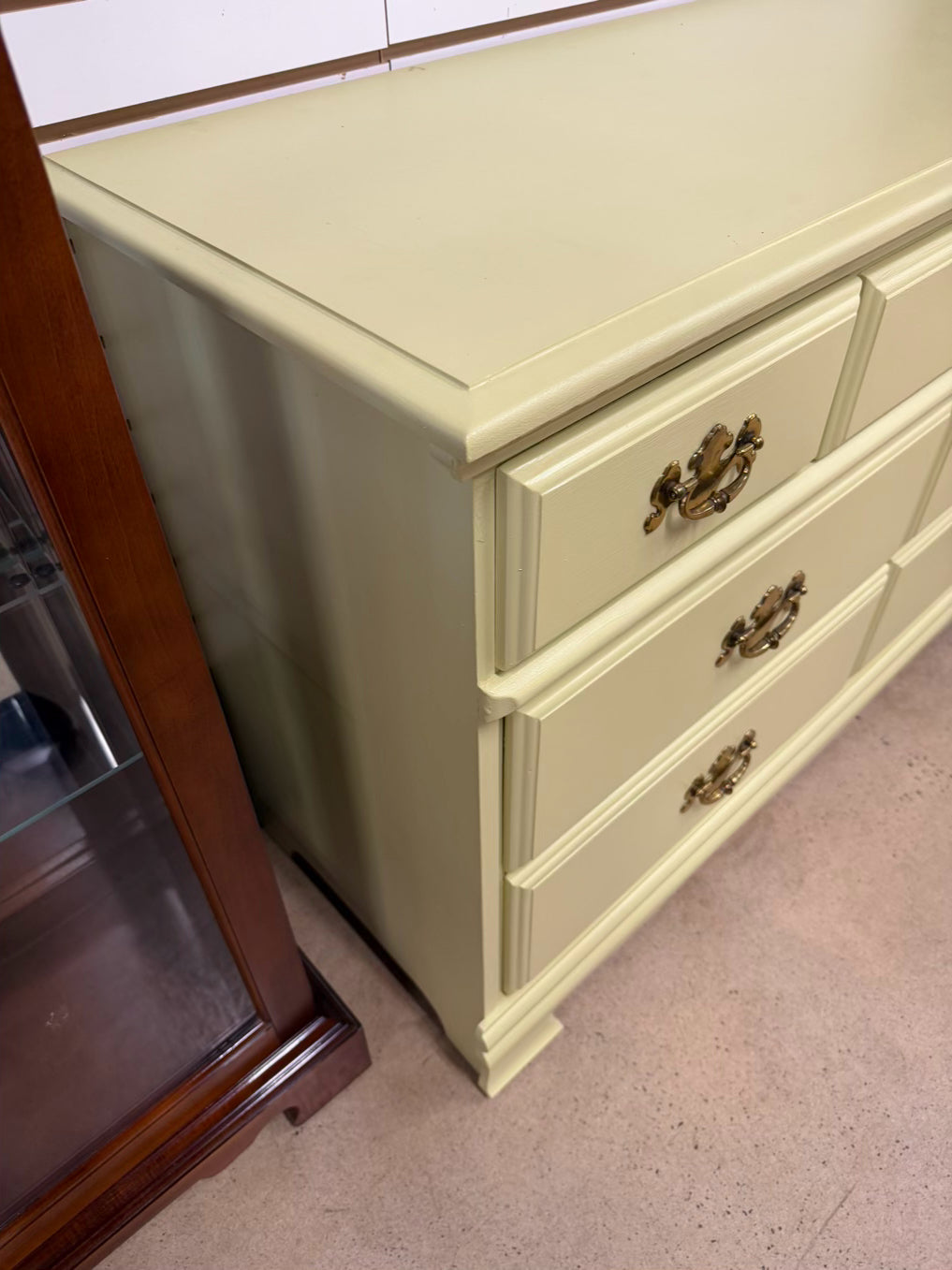 VINTAGE Yellow Painted Wood Dresser