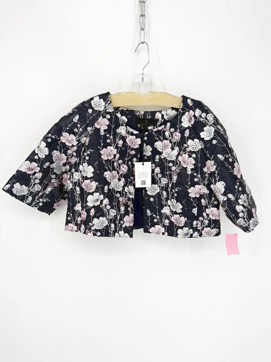 ABBEYGLASS Size M Navy Floral Shrug NWT