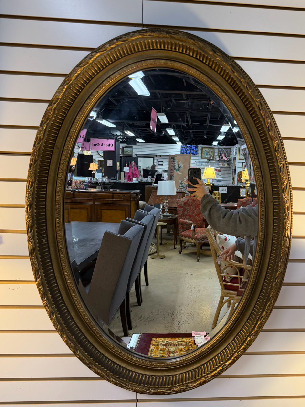 TIMELESS REFLECTIONS Gold Oval Beveled Mirror