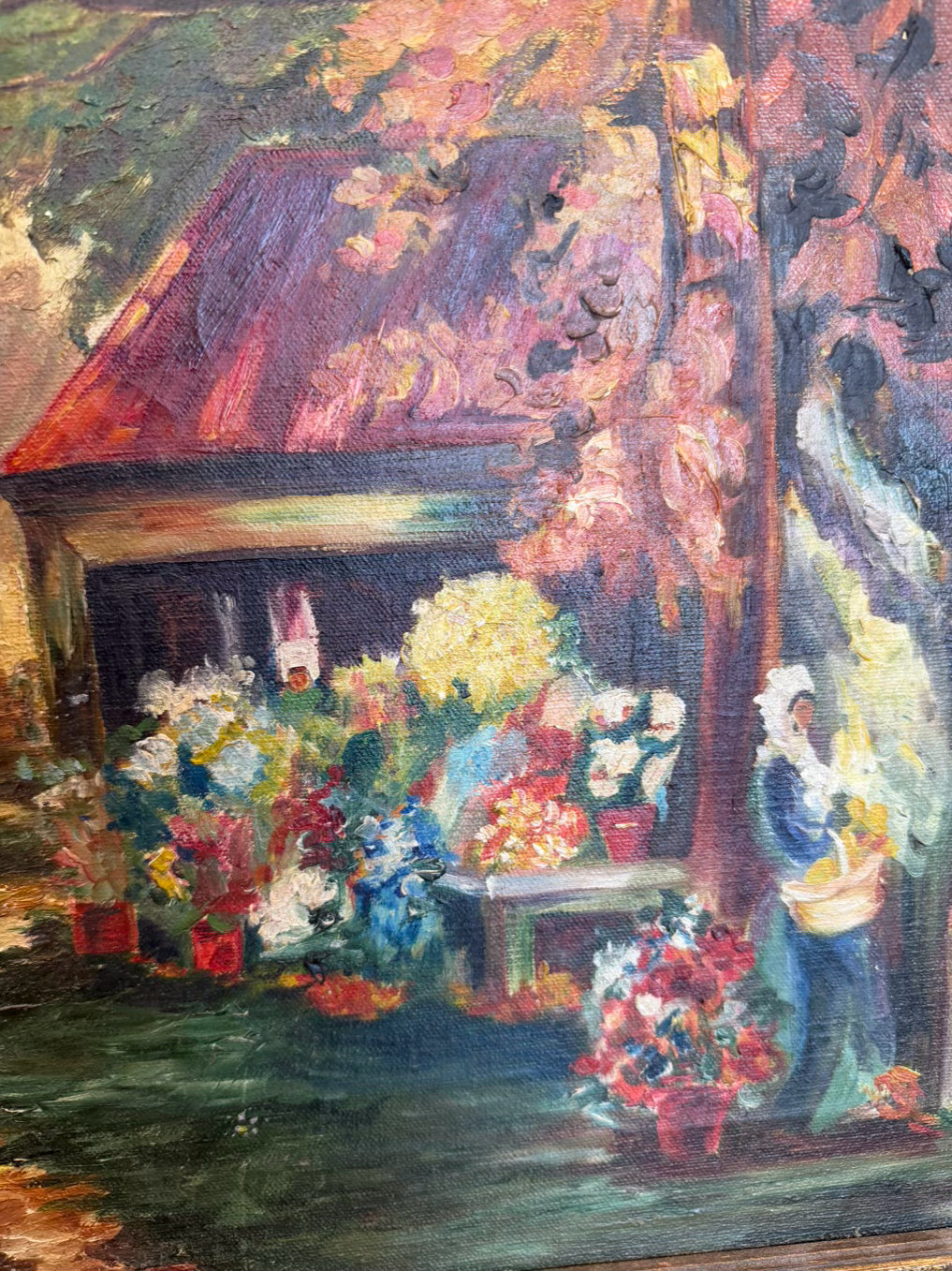 HOLMES Stream By Flower Ladies Shed Painting In Brown Frame