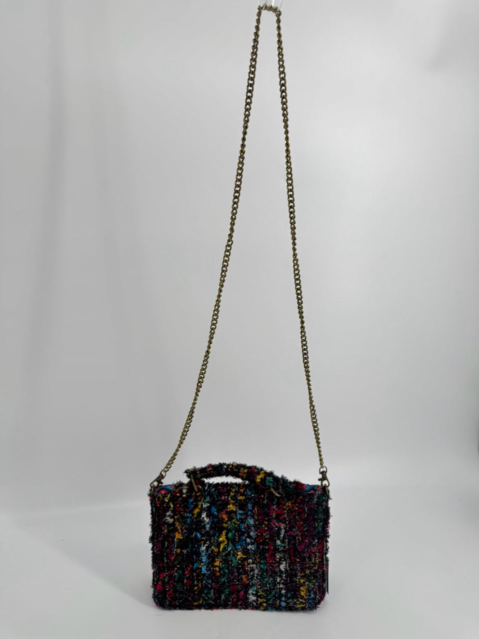 AMERICA & BEYOND Black & Multicolor Tweed Crossbody Bag NWT