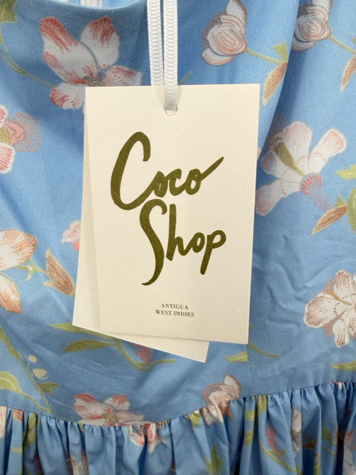 COCO SHOP Size S Blue Sleeveless Floral Maxi-Dress NWT