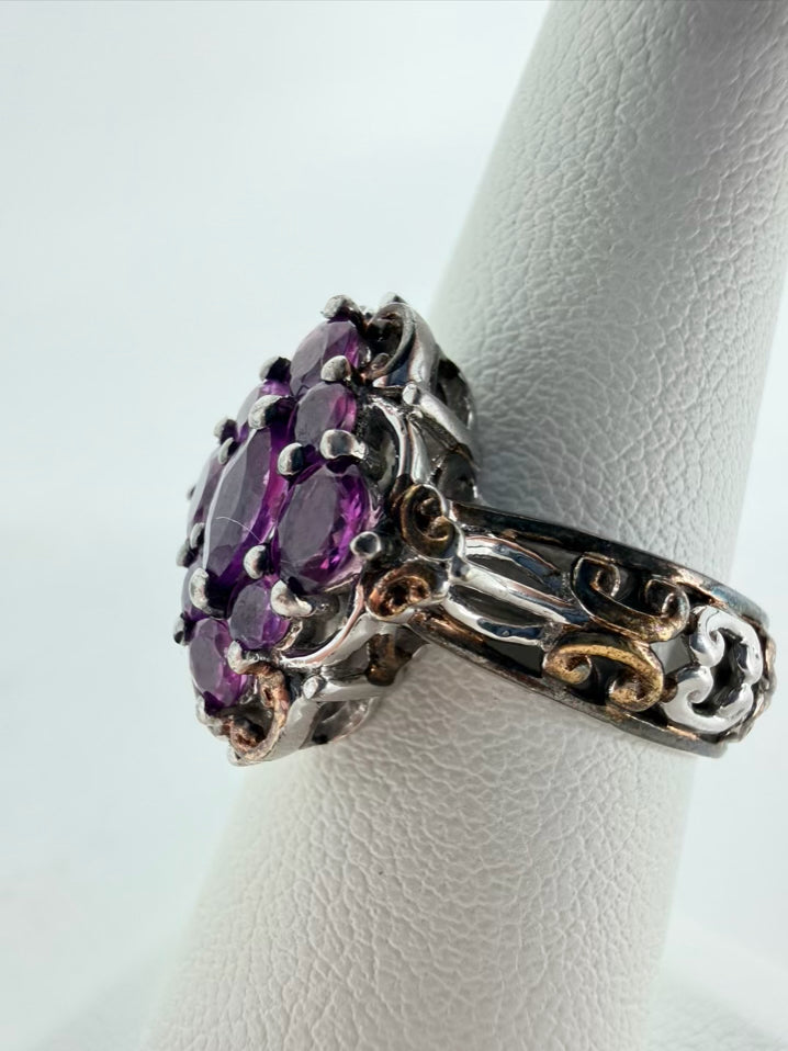 STERLING SILVER Purple Amethyst look Ring