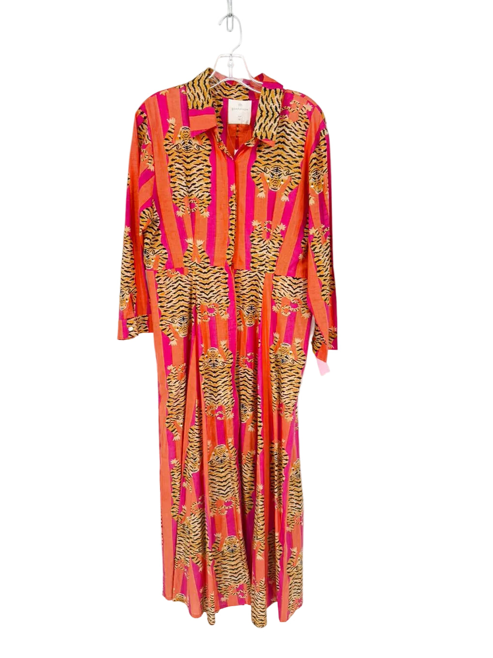 GUADALUPE Size XL Orange & Pink Print Maxi-Dress NWT