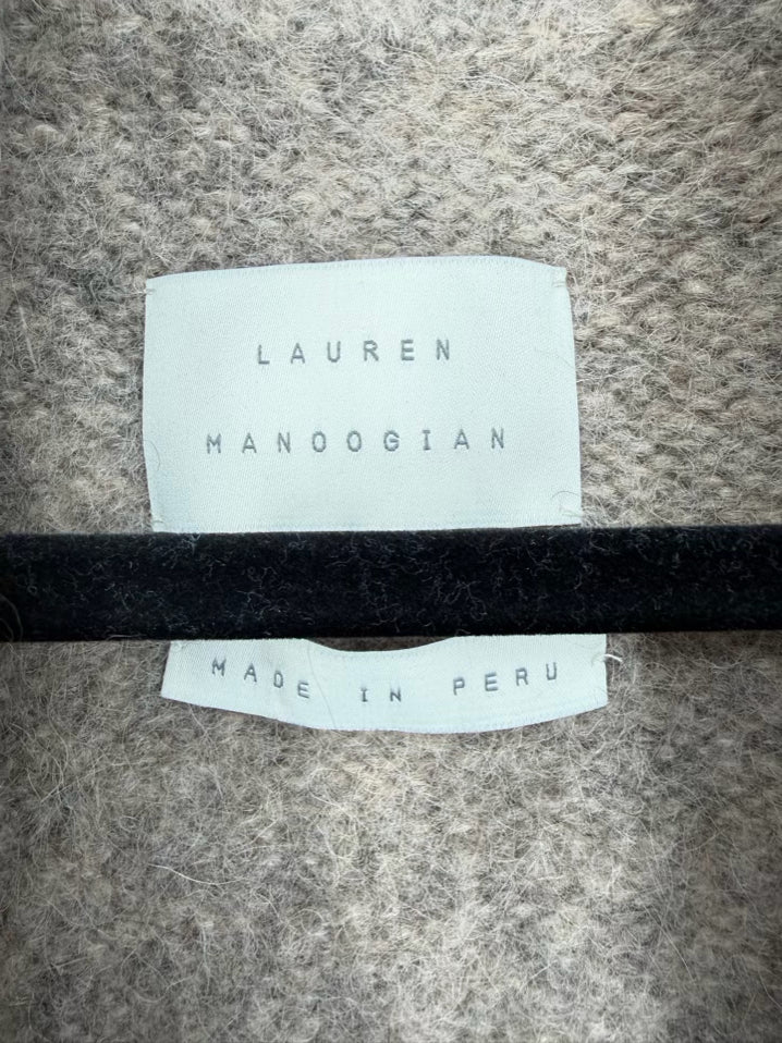 LAUREN MANOOGIAN Wmn's Size O/S Taupe Alpaca Blend Open Front Cardigan