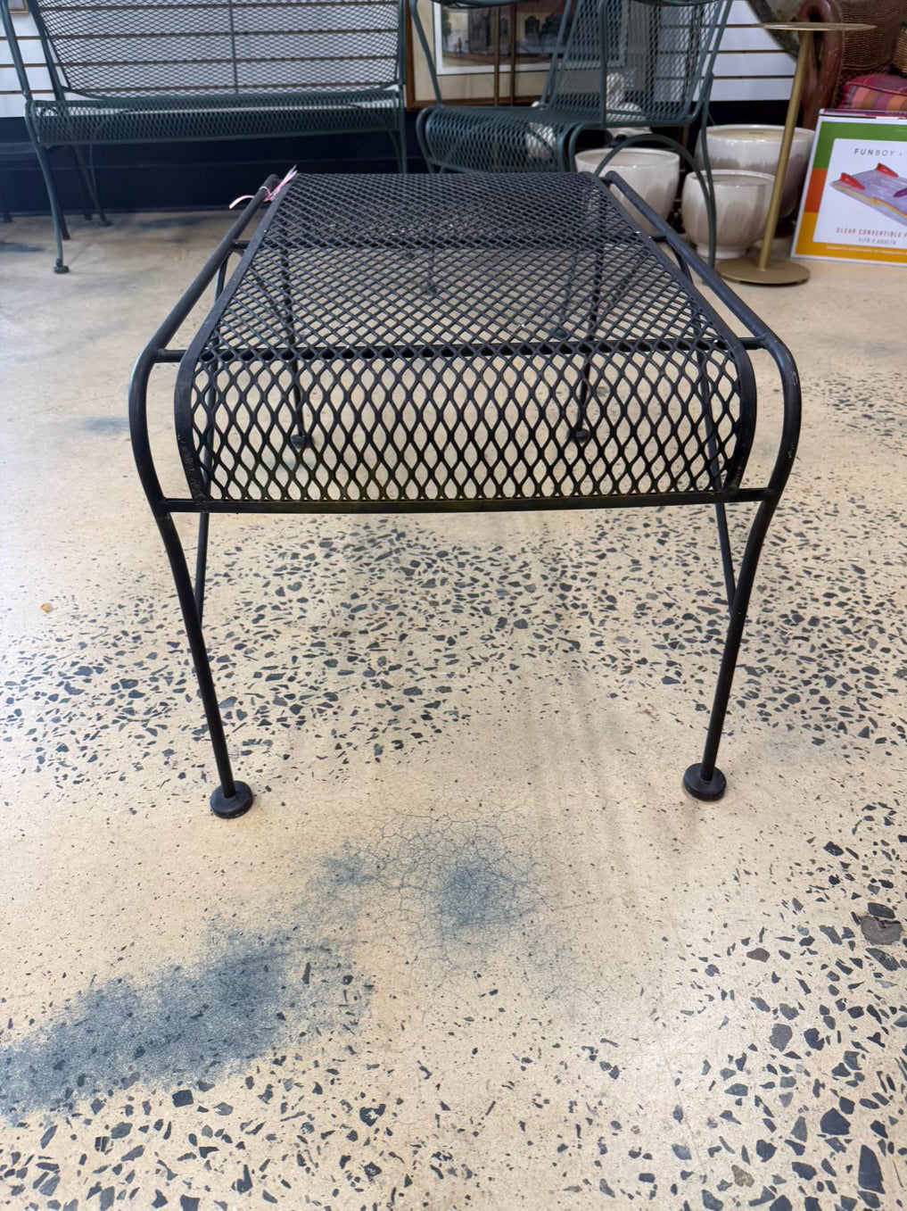 VINTAGE Black Wrought Iron Outdoor Coffee Table