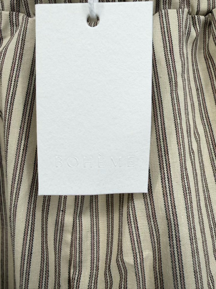 BOHEME Size M/L Taupe Stripe Barrel Pants NWT