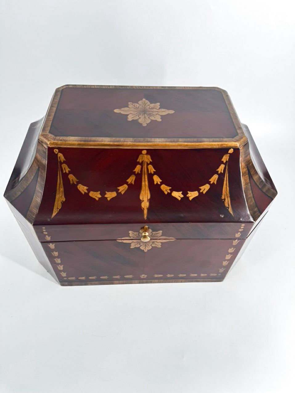 Brown Wood Box w/ Gold Accents