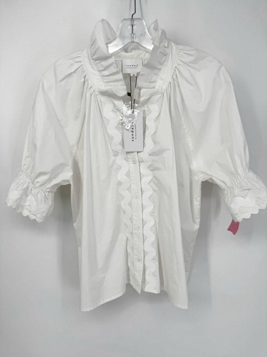 SUNDAYS by WEARESUNDAYS Size M White Hazel Blouse NWT