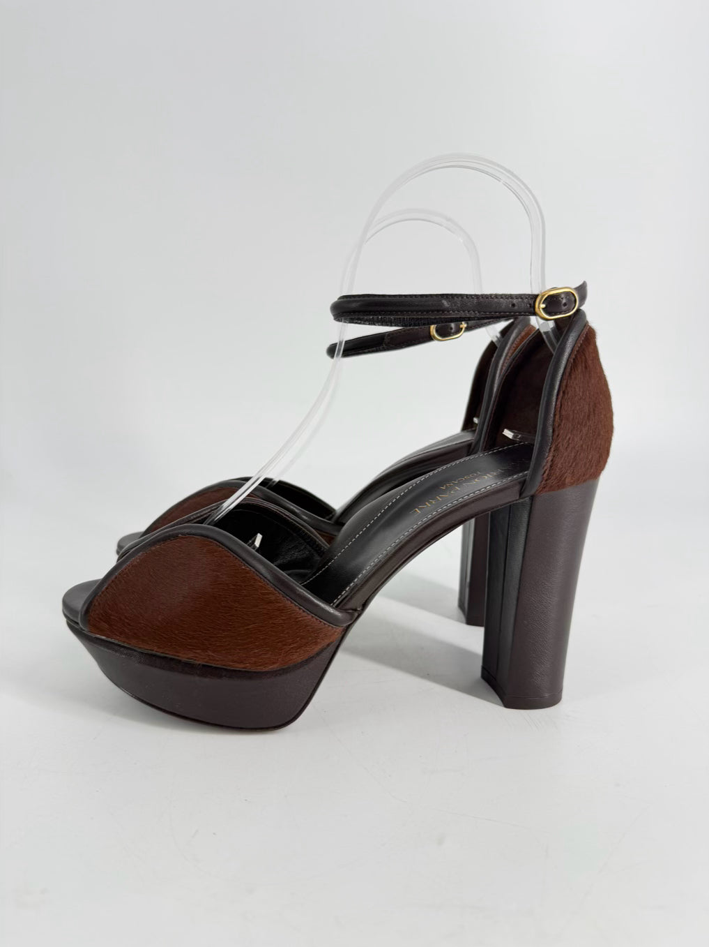 MARION PARKE Size 39 Chocolate Leather Heels