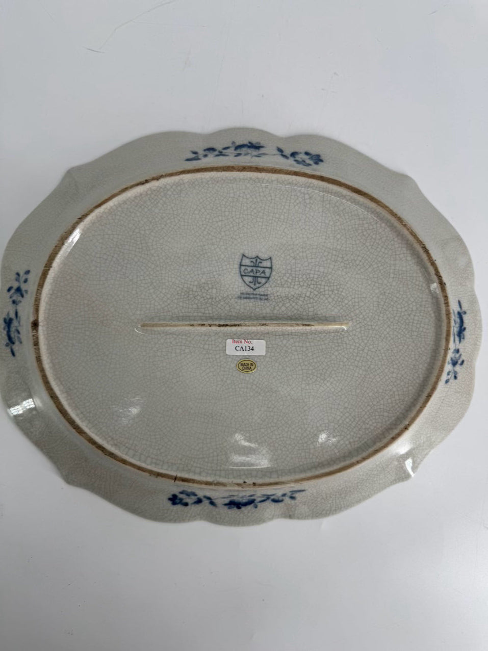 CAPA Blue & White Rooster Ceramic Platter