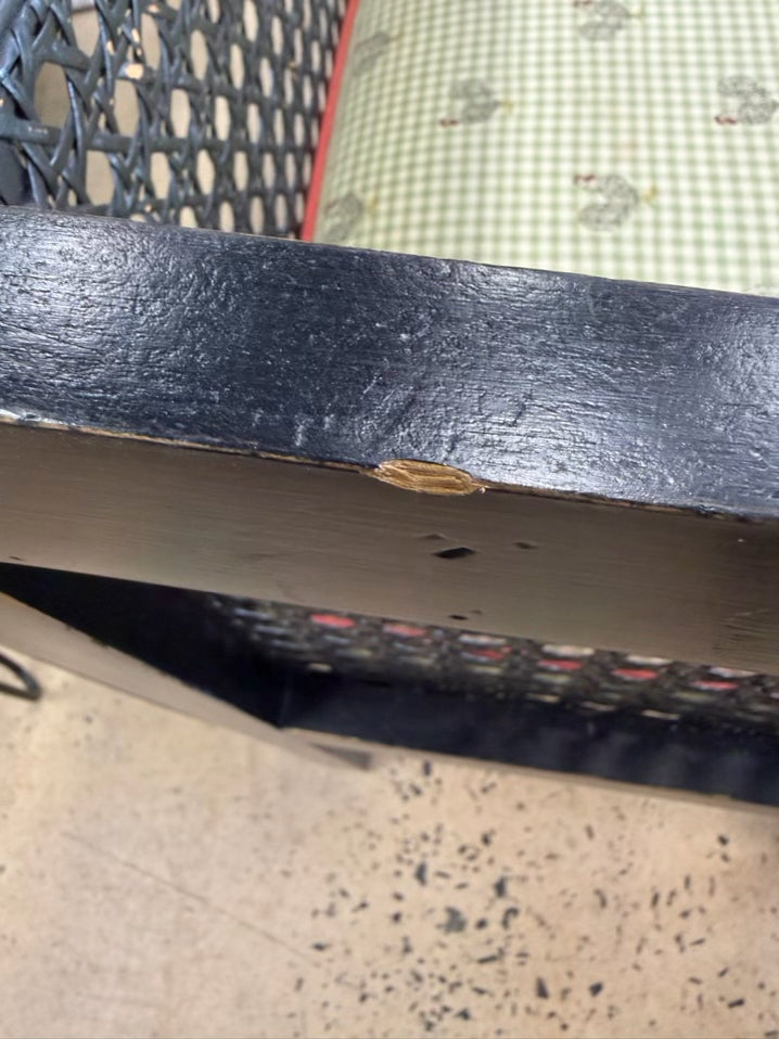Black Wood Cane Bench