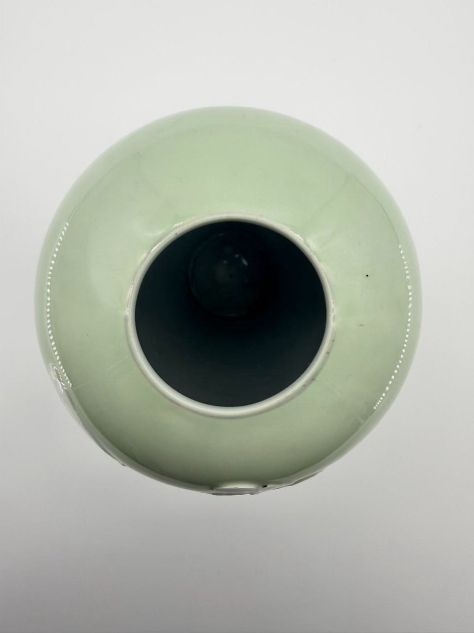Green & White Porcelain Flower Jar