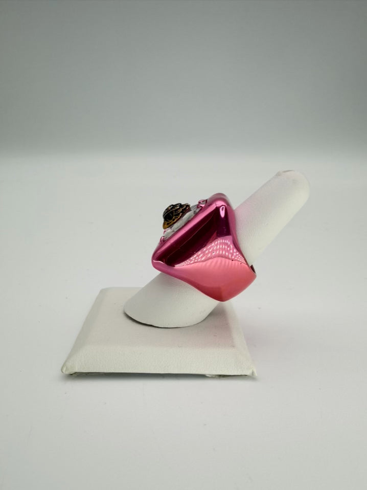 KURT GEIGER Mettalic Pink Earring & Ring Set