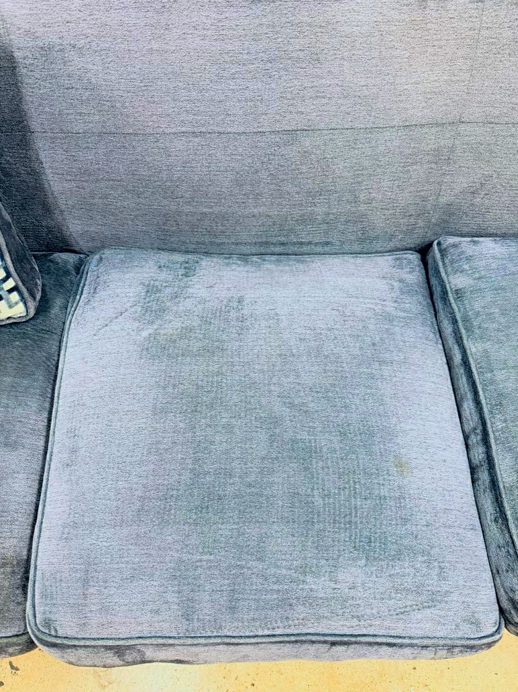 Blue Velveteen Square Sofa