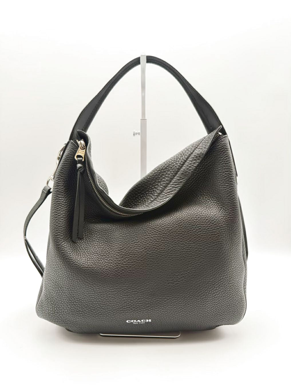 COACH Black Leather Hobo Bag