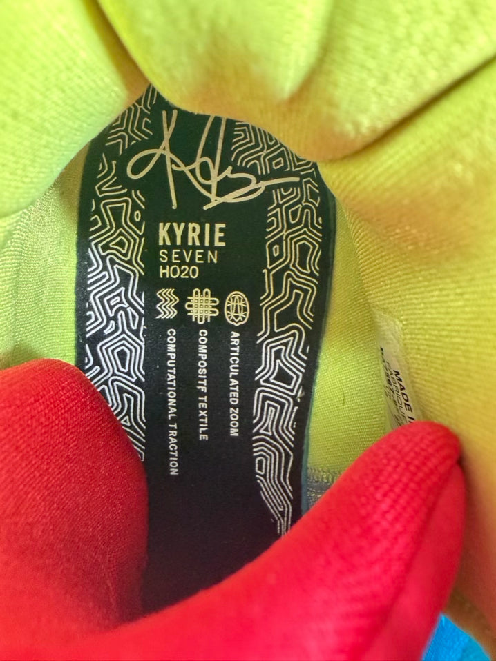 NIKE Kyrie By You 7 Size Men's 11 Blue, Pink & Green Neon Sneakers