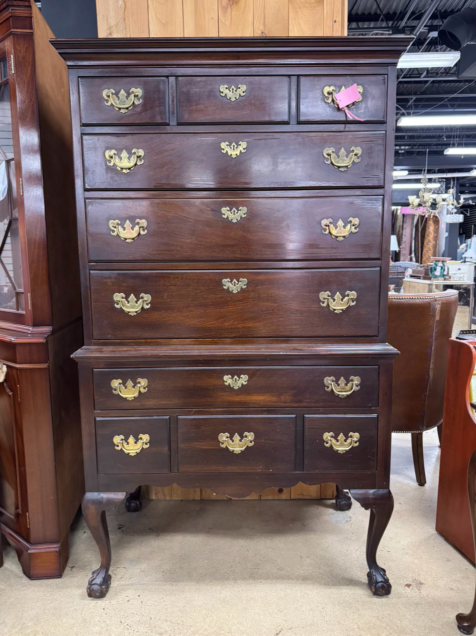 JOHN STUART INC. Wood Ball & Claw 8-Drawer Highboy