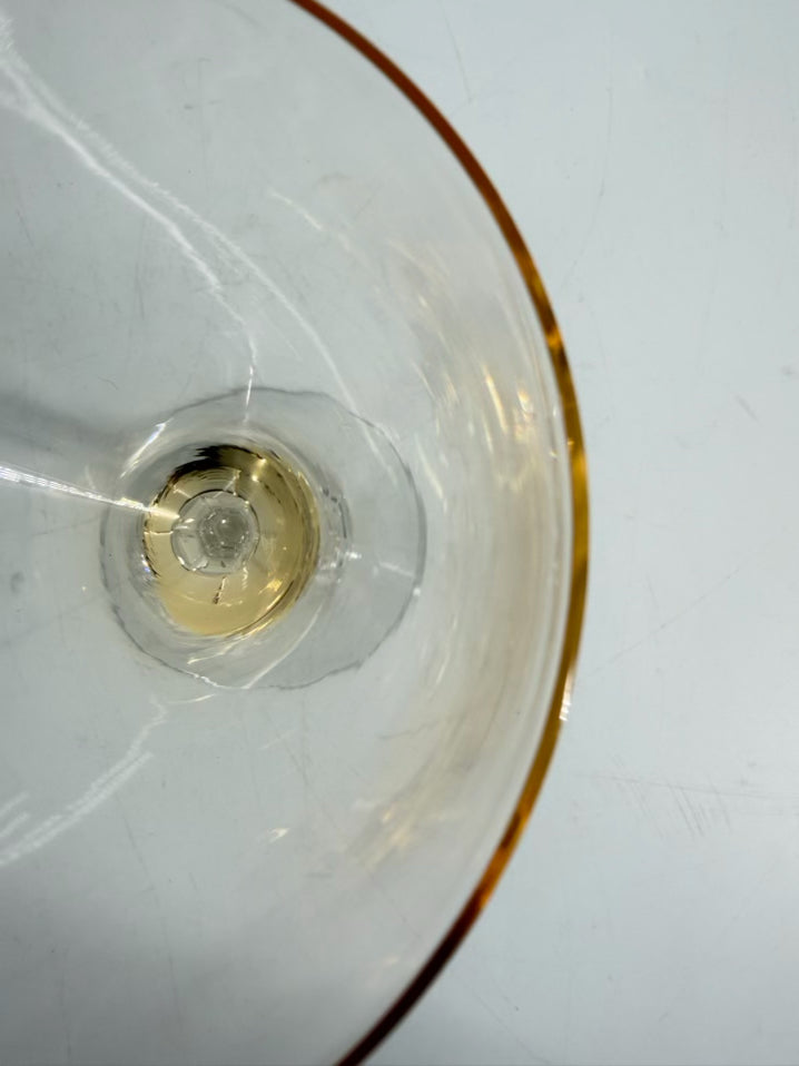 VINTAGE FOSTORIA Crystal Vogue Gold Tint Set of 8 Wine Glasses