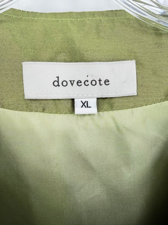 DOVECOTE Wmn's Size XL Green Bow Open Front Jacket