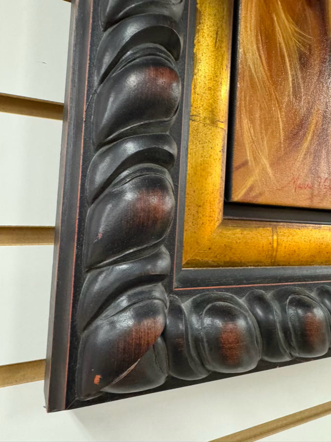 MAURO J. YRIGOYEN Lady in Hat Painting in Black Frame