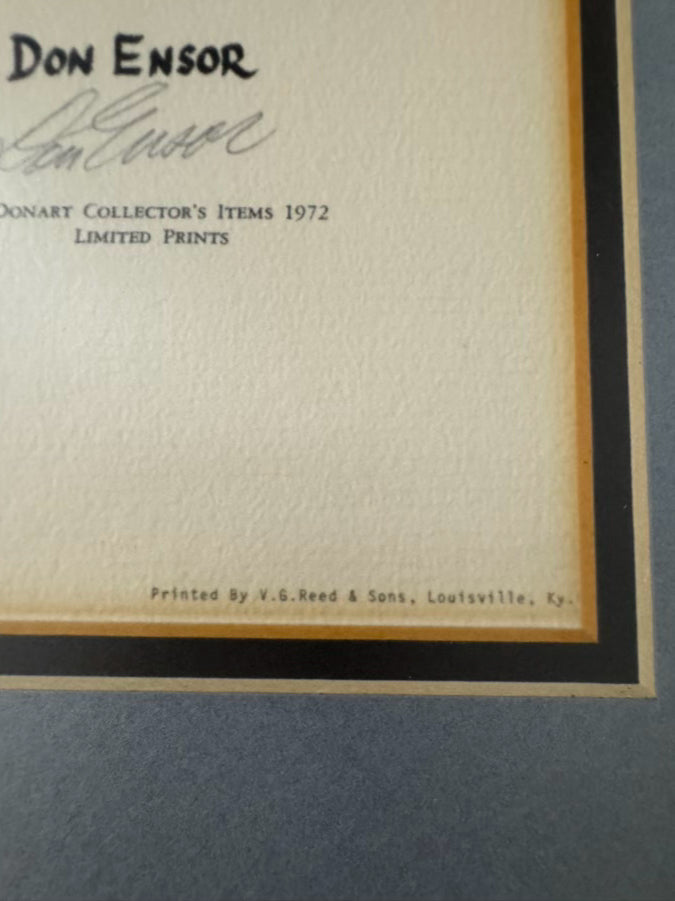 C. DON ENSOR "Coal Miners Gear" Print in Silver Frame