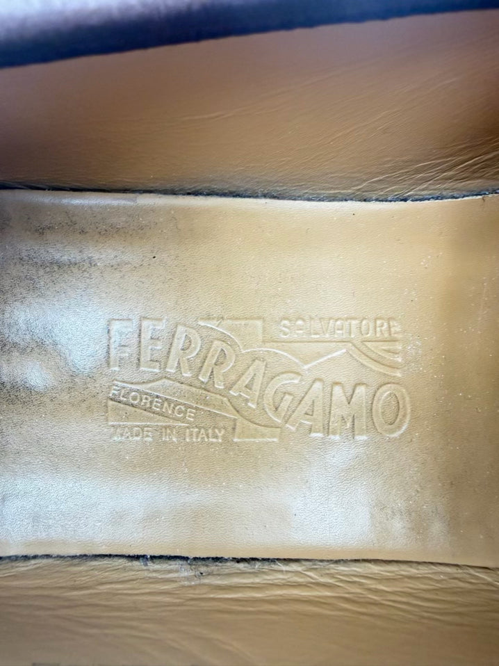 SALVATORE FERRAGAMO MENS Size 10.5 Chocolate Leather Loafers
