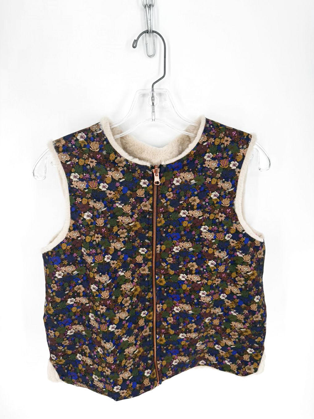 VILAGALLO Wmn's Size M Violet Reversible Floral Vest