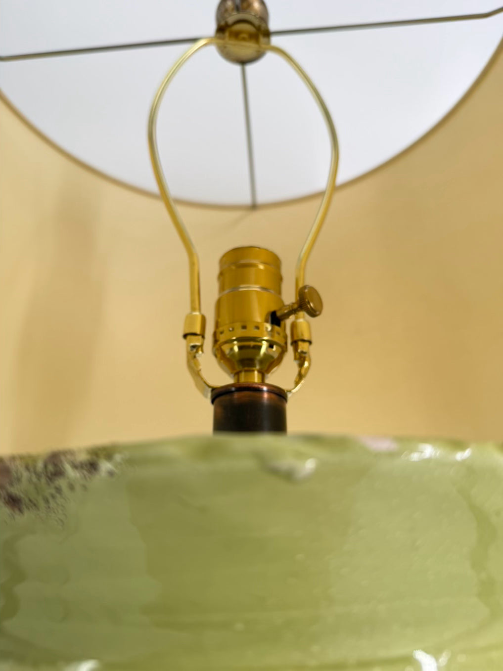 Green Ceramic Lamp w/ Handles