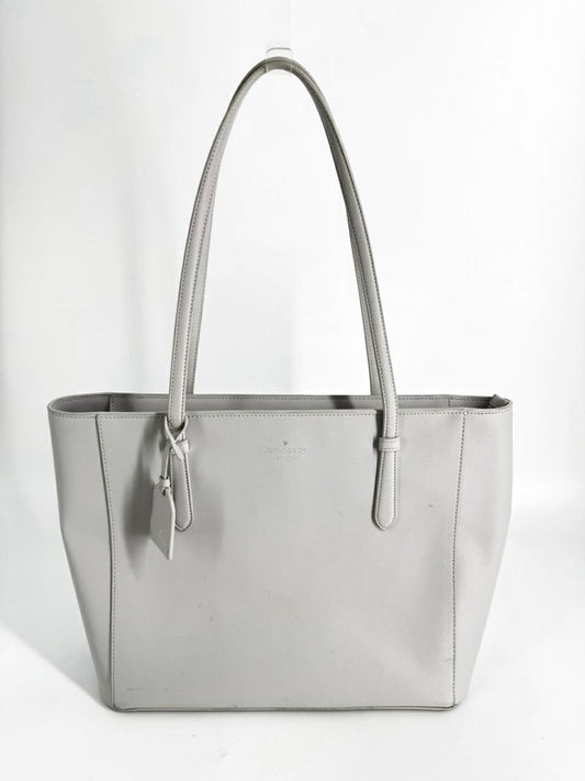KATE SPADE Gray Leather Tote Bag