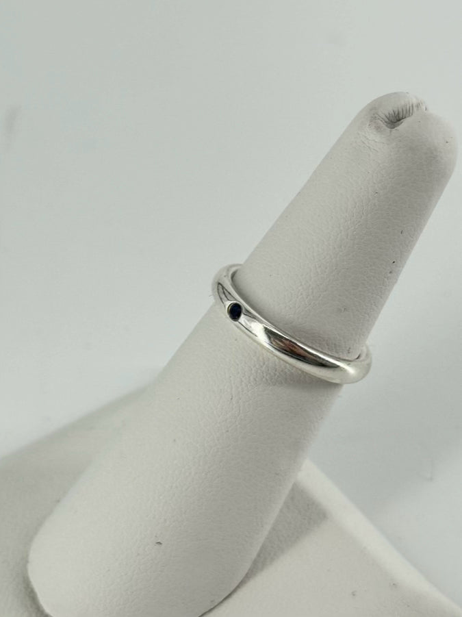 TIFFANY & CO. ELSA PERETTI STERLING SILVER Sapphire Stacking Ring