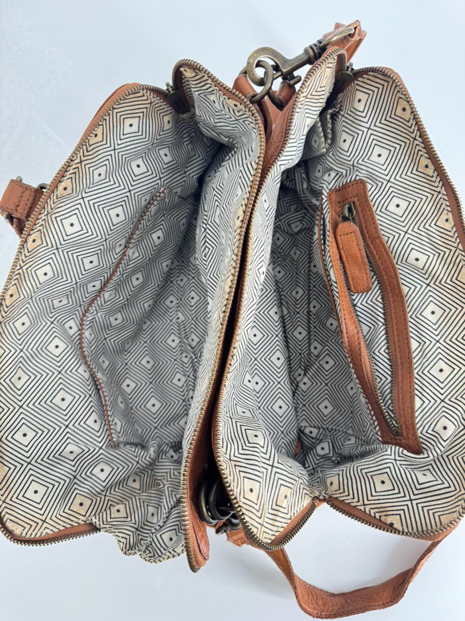 LIEBESKIND Cognac Leather Crossbody Bag