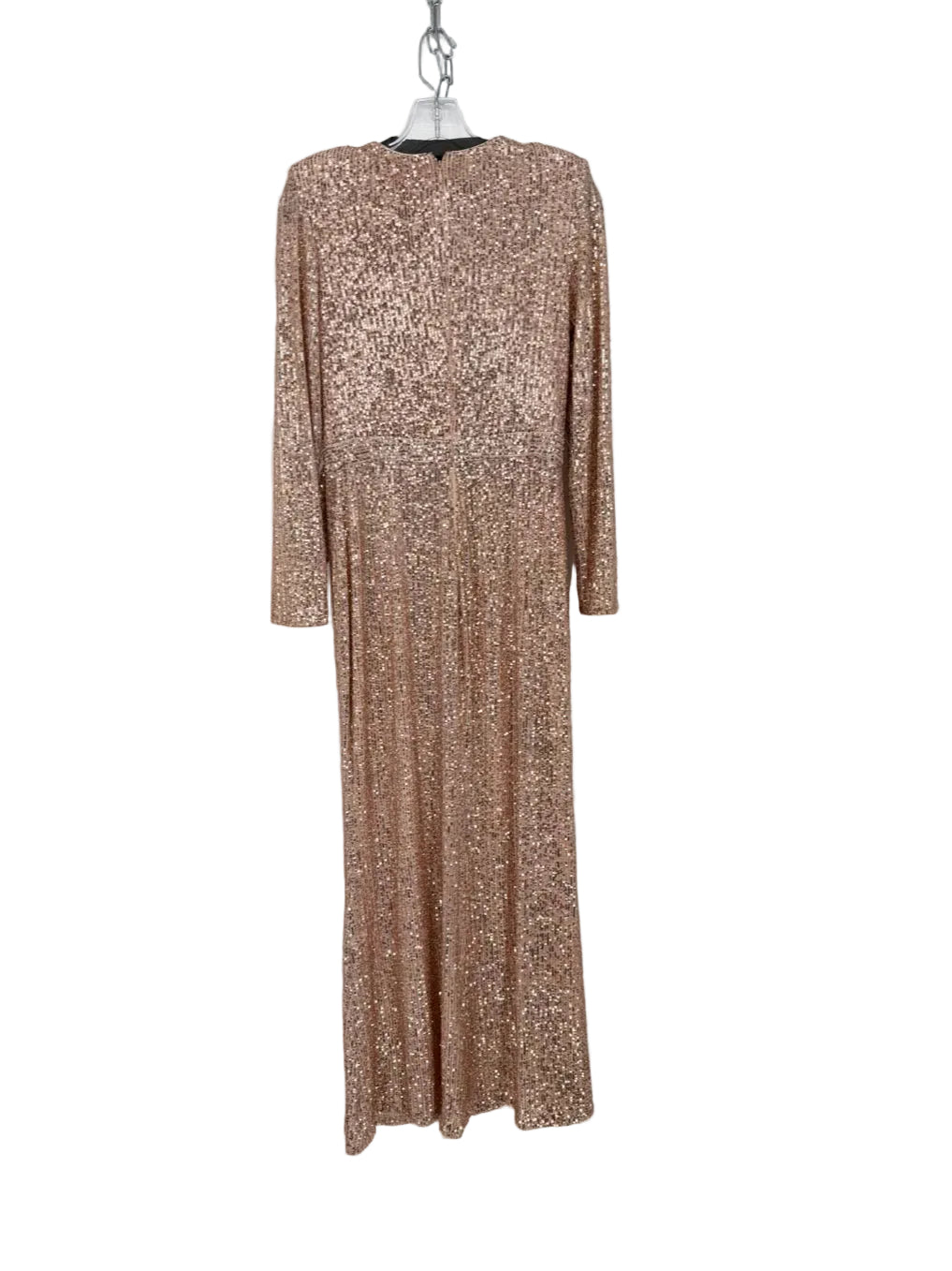 ELIZA J Size Wmn's 10 Champagne Sequin Bow Evening Gown