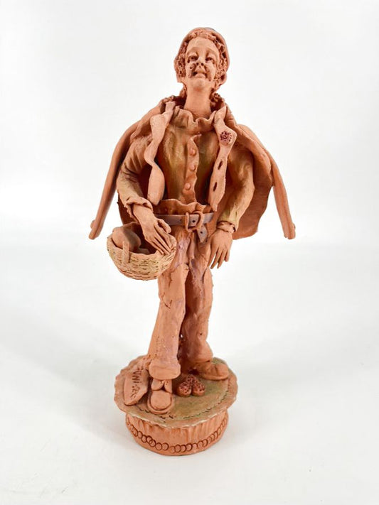 SIGNED Orange Terra Cotta A. Miguel Figure
