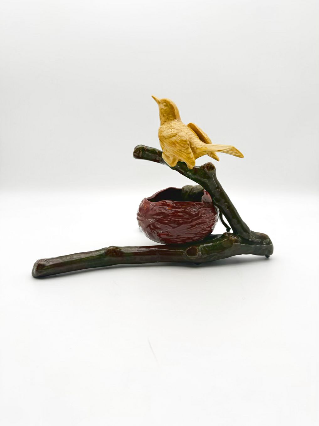 CHANGESTROM Brown, Green & Yellow Ceramic Bird Object