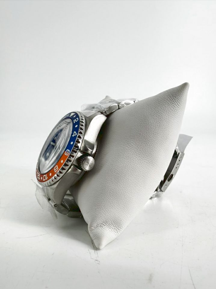 OCEANEVA Blue & Orange Stainless Steel Automatic Watch w/ Box