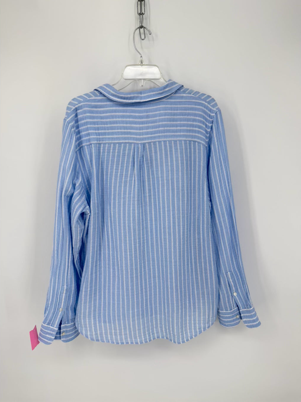 ALICE WALK Size XL Sky Blue Stripe Blouse
